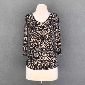 New York & Company 3/4 Sleeve U Neck Blouse